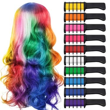 Imagem de TOROKOM Giz De Cabelo Pente Tintura Temporária Para Meninas Crianças, Giz De Cabelo Lavável Para Meninas De 4, 5, 6, 7, 8, 9, 10 Anos Ou Mais Presente De Aniversário Cosplay Cabelo Faça Você Mesmo