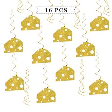 Imagem de Decorações de redemoinho para pendurar queijo - 16 peças de artigos de festa para chá de bebê - aniversário de meninos e meninas - flâmulas de casamento - enfeites de teto para festa de queijo doce