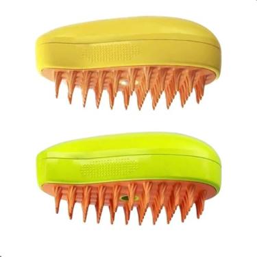 Imagem de Escova de Banho 3 em 1 para Cães e Gatos, Vaporizador com Removedor de Pelos