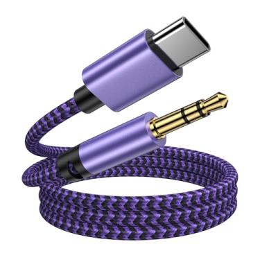 Imagem de Cabo de áudio USB tipo C para adaptador auxiliar de 3,5 mm para Samsung Galaxy A36/A16/A56/A15/A54/A55/S25 Ultra/S24/S23/S22/S21/S20 3FT USB C para fone de ouvido cabo estéreo de carro para iPhone 16e