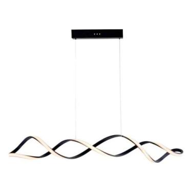 Imagem de Lustre Pendente Moderno Espiral 100cm Led 56W 3000K Bivolt Preto - Sin