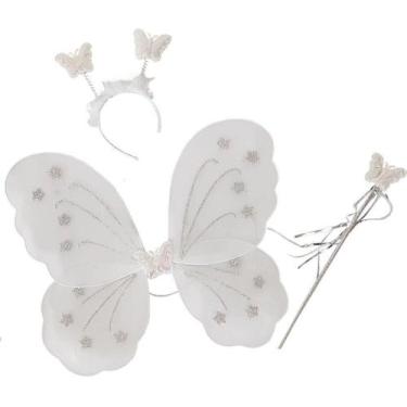 Imagem de Kit Fada Branco - Asas, tiara e varinha - QUIMERA KIDS