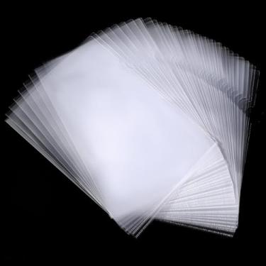Imagem de Pacote com 100 pastas de documentos transparentes, mangas de plástico, pastas de arquivo tipo L, bolsos transparentes para projetos, capas de papel A4 de plástico tamanho carta dos EUA para casa