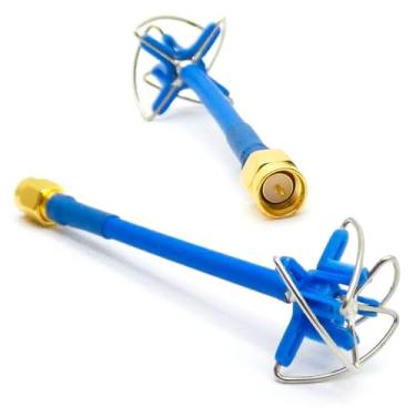 Imagem de 2 peças 5,8 GHz Cloverleaf antena FPV receptor transmissor 5dbi RHCP SMA (azul)