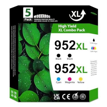 Imagem de Cartuchos de tinta de alto rendimento 952XL (pacote com 5, 2preto/1ciano/1magenta/1amarelo) de substituição para HP OfficeJet Pro 7740 8210 8216 8218 8710 8715 8716 8717 8719 8720 8725
