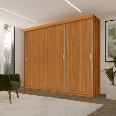 Imagem de Roupeiro Casal Luxo Imola 100% Mdf 3 Portas de Correr 5 Gavetas Trilho