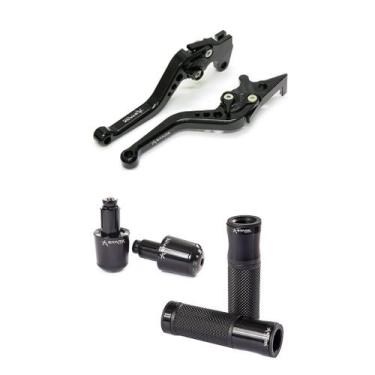 Imagem de Kit Manopla Peso Retrovisor Manete Lander Tenere Fazer Motocicleta - N