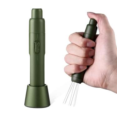 Imagem de Ferramenta de distribuição de café expresso WDT - Agitador magnético de café expresso com agulhas retráteis de aço inoxidável, agitador de distribuição de agulha de café para barista (verde)