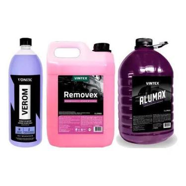 Imagem de Kit shampoo limpeza vonixx motor roda chassi alumax removex - marca, S