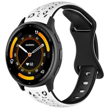 Imagem de Strisinho Pulseiras finas de leopardo gravadas compatíveis com Garmin Vivoactive 4/Venu 3/Venu 2, pulseira esportiva de silicone macio estreita de 22 mm para smartwatch Garmin Forerunner 745/265/255