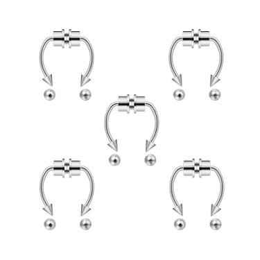 Imagem de outerunner Anel de nariz falso, piercing de septo, magnético, argola de nariz, anéis de septo falsos sem piercing, Metal, Zircônia cúbica,