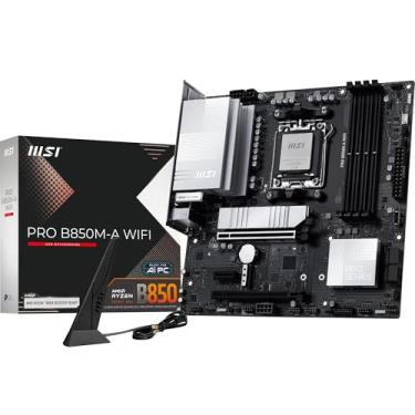 Imagem de MSI Placa-mãe WiFi PRO B850M-A, mATX - Suporta processadores AMD Ryzen 9000/8000/7000, AM5 - DDR5 Memory Boost (8200+ MT/s OC), PCIe 5.0 x16 e 4.0 x4, M.2 Gen5, Wi-Fi 7, LAN 5G