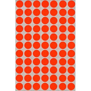 Imagem de MACO Etiquetas redondas de codificação de cores vermelhas neon, 1,27 cm de diâmetro, 800 por caixa (MR808-RG)