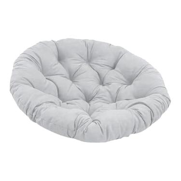 Imagem de IEUDNS Almofada para cadeira de balanço, assento para cesta de balanço, cadeira suspensa para rede, cadeiras de vime para quintal, almofada redonda, Cinza