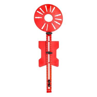 Imagem de WeiLaiKeQi Suporte de fresagem de fresagem de ranhuras, gabarito de corte circular, ferramenta profissional multifuncional de carpintaria atualizada para oficina, Vermelho