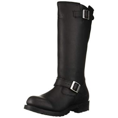 Imagem de RIDETECS Botas de equitação masculinas de couro oleado de grão pesado de 40,6 cm, pretas - fáceis de calçar e tirar, zíper lateral e bico macio, Preto, 8 Wide