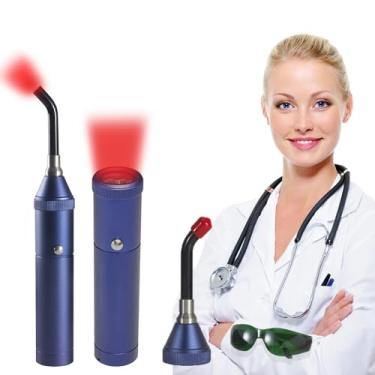 Imagem de JINGYAN Dispositivo portátil de terapia de luz vermelha com 5 comprimentos de onda, terapia de luz infravermelha próxima com ponta removível para suporte de conforto em várias áreas