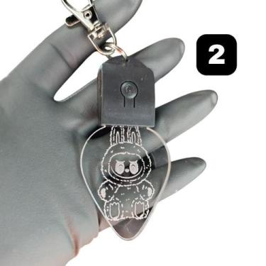 Imagem de Chaveiro Boneco Labubu Acrílico Led Rgb Recarregável 7 Cores - Lualki 