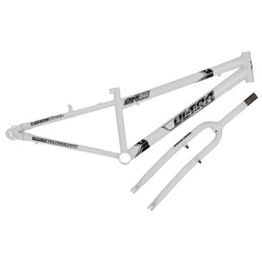 Imagem de Quadro Aro 26 Ultra Bikes em Aço Carbono com Garfo Rebaixado Branco, B