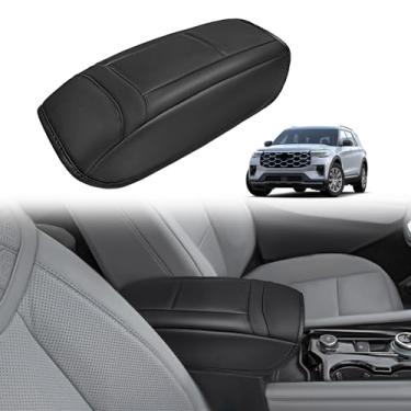Imagem de Muslogy Capa de apoio de braço para console central compatível com Ford Explorer 2020-2024 2025 almofada de apoio de braço confortável almofada de descanso de braço protetor de couro vegano regular