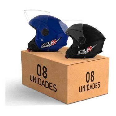 Imagem de Capacete New Liberty 3 Pro Tork 8 Unidades Azul - Preto Fosco 60, AZUL