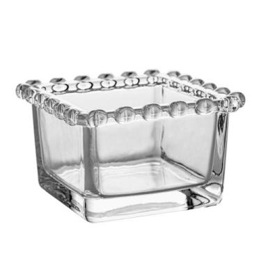 Imagem de Mini Bowl de Vidro Pequeno Borda de Coração Cristal Formato Quadrado 1