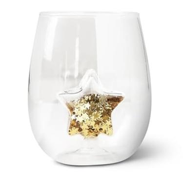 Imagem de Taça de vinho, copos de vinho de Natal de 400 ml com pentagrama 3D dentro, caneca de vidro de borossilicato com alto teor de borossilicato, copos exclusivos para presentes de Natal, casamento