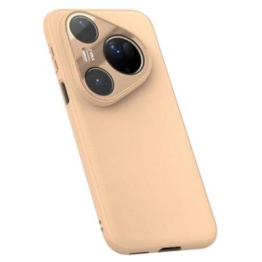 Imagem de LTLMYDAM Capa ultrafina para Huawei Pura 80 Ultra/80 Pro/80 Pro+/80, capa minimalista de couro para proteção da câmera para celular com borda macia à prova de choque, dourada, 80