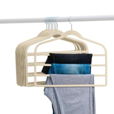 Imagem de Kit 10 Cabides De Veludo Para Calça Saia Divisórias - Holtter Home Des