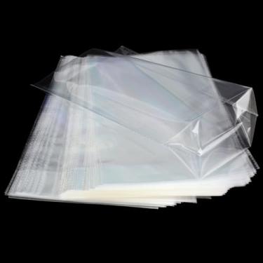 Imagem de COOLAKE Sacos transparentes para brindes de celofane para celofane, sacos de reforço inferior com laços torcidos, embalagem de lembrancinhas de festa, embrulho de caneca de presente, armazenamento de
