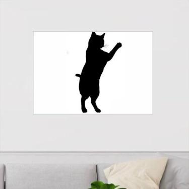 Imagem de Quadro Canvas Decorativo para Sala Gato Preto 1 70x90 - LUGGUI ART. FO