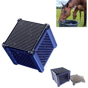 Imagem de Filtro de água de cubo puro 2.0 Cubo purificador de água de aquário ecológico com carvão de favo de mel para tanques de peixes, cochos de cavalos, gado e tanques de estoque (azul, 1 peça)