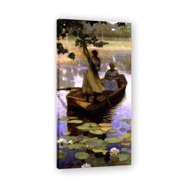 Imagem de Retorno do Mercado John Lavery Iconic Realist Portrait & War Scene Canvas Art – Decoração de parede irlandesa atemporal para casa emoldurada 39,98 x 78,7 cm