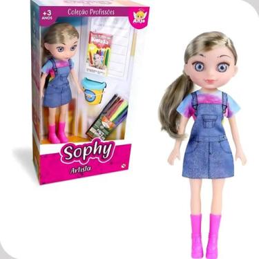 Imagem de Boneca Sophy Artista 31cm com Giz, Canetinhas e Massinha Profissões - 