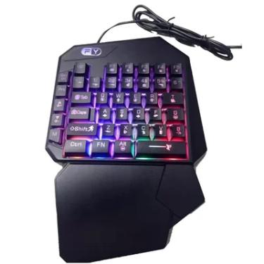 Imagem de Teclado Gamer P/ Celular  Single Handed Uma Mão Semi-mecânico RGB Usb