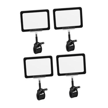 Imagem de Esquirla 4 peças de clipes para suporte de placas, grampos giratórios para etiquetas de preço, protetor de cartão de mercadorias, clipe de cabeça dupla para, Preto