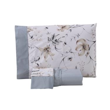 Imagem de Jogo De Lençol Encantare Ponto Palito Estampado Completo 4 Peças Queen 80% Algodão - 20% Poliéster Percal 180 Fios Cor:c