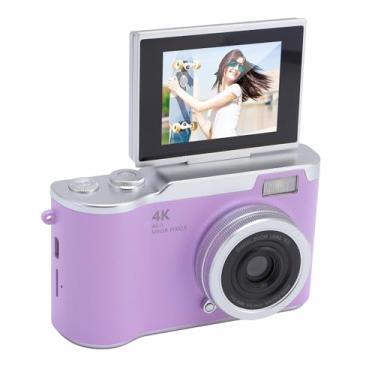 Imagem de ASHATA Câmera Digital, Cartão SD de 128 GB 4k 48mp 18x Zoom Auto Focus Screen 2,4 Polegadas Construído na Câmera Compacta Leve, para Meninos e Meninas, Adolescentes, Viagens Diárias (PURPUL)