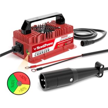 Imagem de Carregador de bateria de lítio LiFePO4 para carrinho de golfe 48V 12A, à prova d'água IP65, amplas aplicações para carrinho de golfe, trailer,