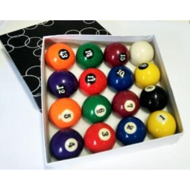 Imagem de Jogo de Bolas de Sinuca 54MM Numerado + 1 Giz Master conforme estoque 