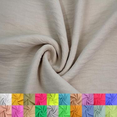 Imagem de Stylish Fabric 149.9 cm Wide Air Flow Cey 100% poliéster, tecido leve e respirável 160 GSM por jarda para costura, vestuário de verão e projetos de bricolage, creme 2 jardas
