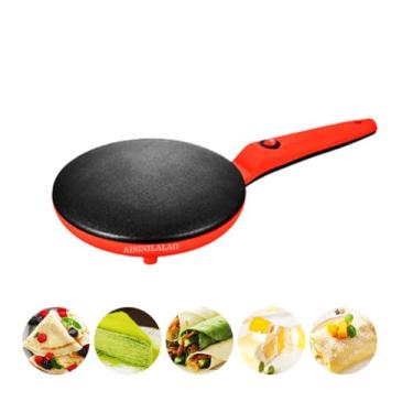 Imagem de Black,Máquina portátil de panqueca antiaderente doméstica 110V/220V, com controle automático de temperatura de crepe antiaderente para crepes, blintzes, panquecas, bacon, tortilhas