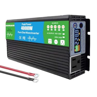 Imagem de Inversor de onda senoidal pura de 72V 4000W, inversor de energia do carro da grade 12V 24V 48V 60V 72V a 110V 220V CA Converter para trailer,24V TO 220V