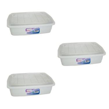 Imagem de Kit 3 Caixa Organizadora Container 5 L C/Tampa 34x24x11Cm - Arqplast