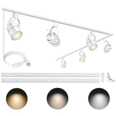 Imagem de Bravsekai Kit De Cabeças Iluminação Trilho Led 20 W Com Brilho, Inclui Trilhos 6,56 Pés, Lâmpadas Comutáveis Avançadas 3 Circuitos, Brilho Regulável (20%-100%), Luminária Foco Para Todos Os Tipo H