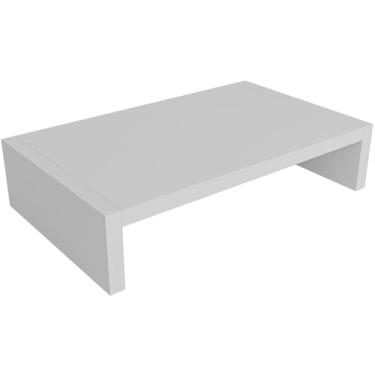 Imagem de Suporte Mesa Para Monitores Organização Tela Computador MDF Branco