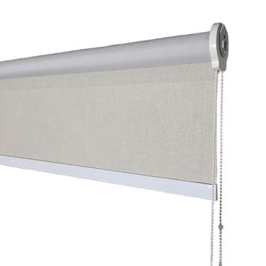 Imagem de Cortina Persiana Rolô 1,40 L x 1,40 A Com Bandô Cor Linho Natural Blackout 100% Persiana