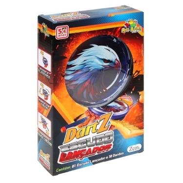 Imagem de Escudo Lançador de Dardos DartZ, Kit com 10 Dardos e Escudo, Brinquedo para Crianças +5 Anos, Azul e Laranja