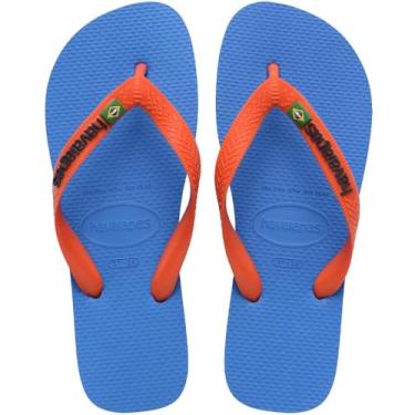 Imagem de Chinelo Havaianas Brasil Logo Azul Laranja 35/36