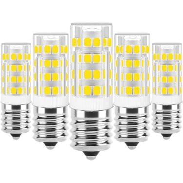 Imagem de (Pacote com 5) Lâmpada LED E17 regulável, base intermediária E17, equivalente incandescente T7 4W 40W, branco de luz do dia 6000K, adequado para aparelhos de fogão, exaustor, geladeira, micro-ondas